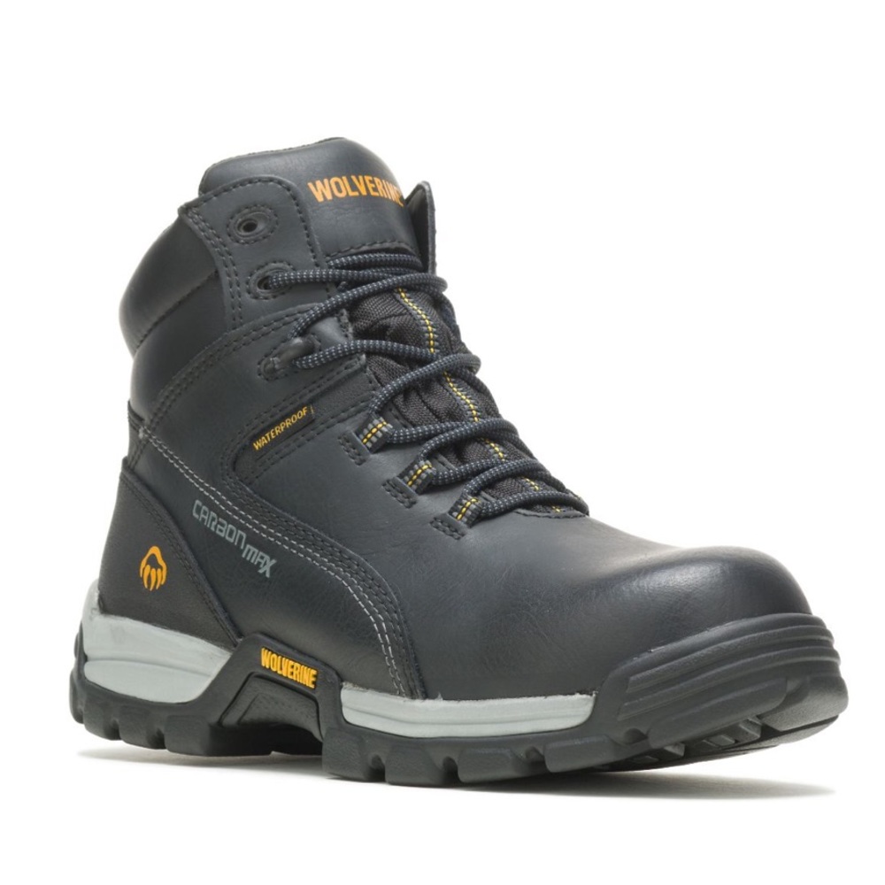 WOLVERINE | Carbon Max black leather work boots Men size 8.5